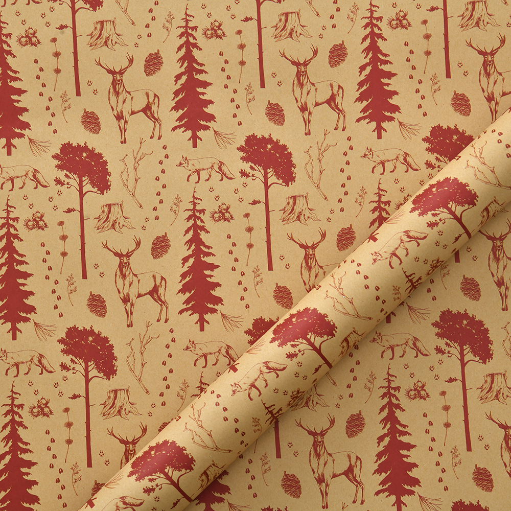 Árbol de Navidad rojo; 50x70cm 100g papel kraft