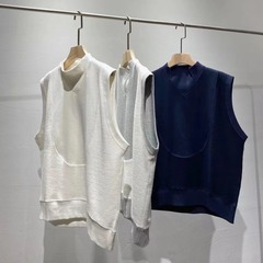日本生地の毛輪綿の半高襟のパーカーのベストの女性
