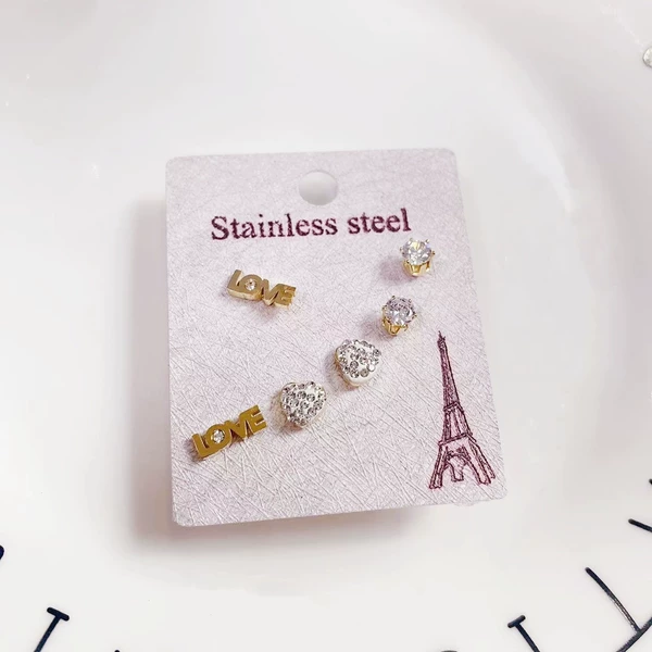 Golden earrings, 3 pair