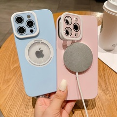 iPhone15手機殼磁吸液態硅膠蘋果14Pro膚感全包超薄13支架保護套