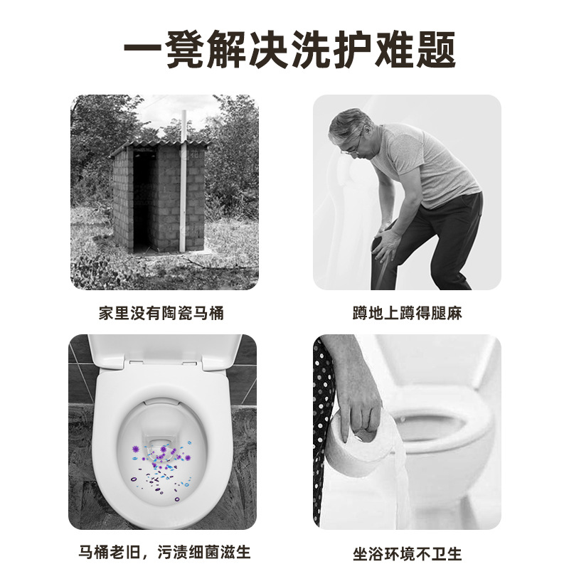 Hemorrhoid Sitz Bath with Bench for Elderly Men and Women, Prostate-Specific Immersion Device, Postpartum Cleansing Wonder for Women, No Need to Squat Bench