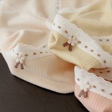 36条装15369彩田磨毛内裤冬季蕾丝边螺纹棉石墨烯抑菌女士平角裤