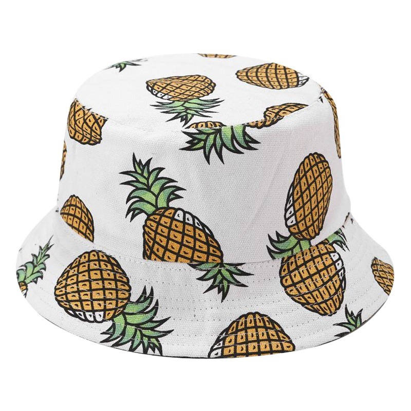 Transfronterizo Comercio electrónico caliente venta sombrero primavera y verano fruta piña de doble cara pescador sombrero lavabo sombrero ocio viaje sol sombrero