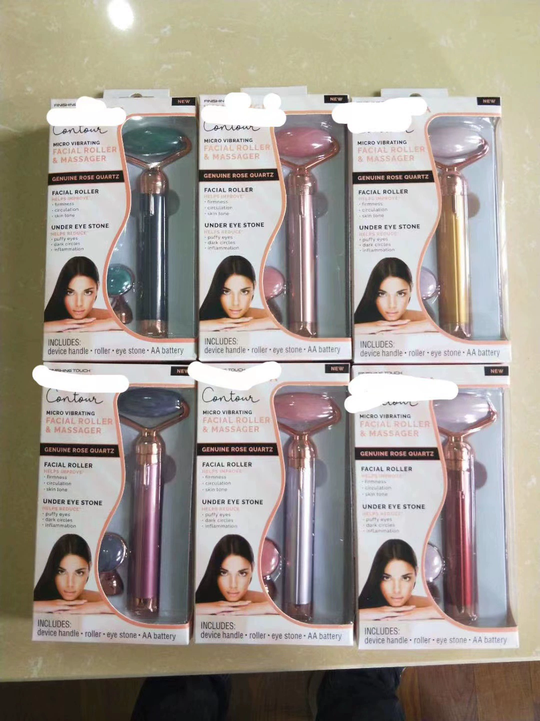 Массажный электрошарик для лица с вибрационным роликом Flawless Contour, короткий ролик для прокатывания лица