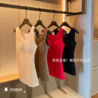 Новый теплый жилет на флисовой подкладке для женщин с кружевной подкладкой на груди, бархатный осенне-зимний толстый внутренний модный топ с низким воротом