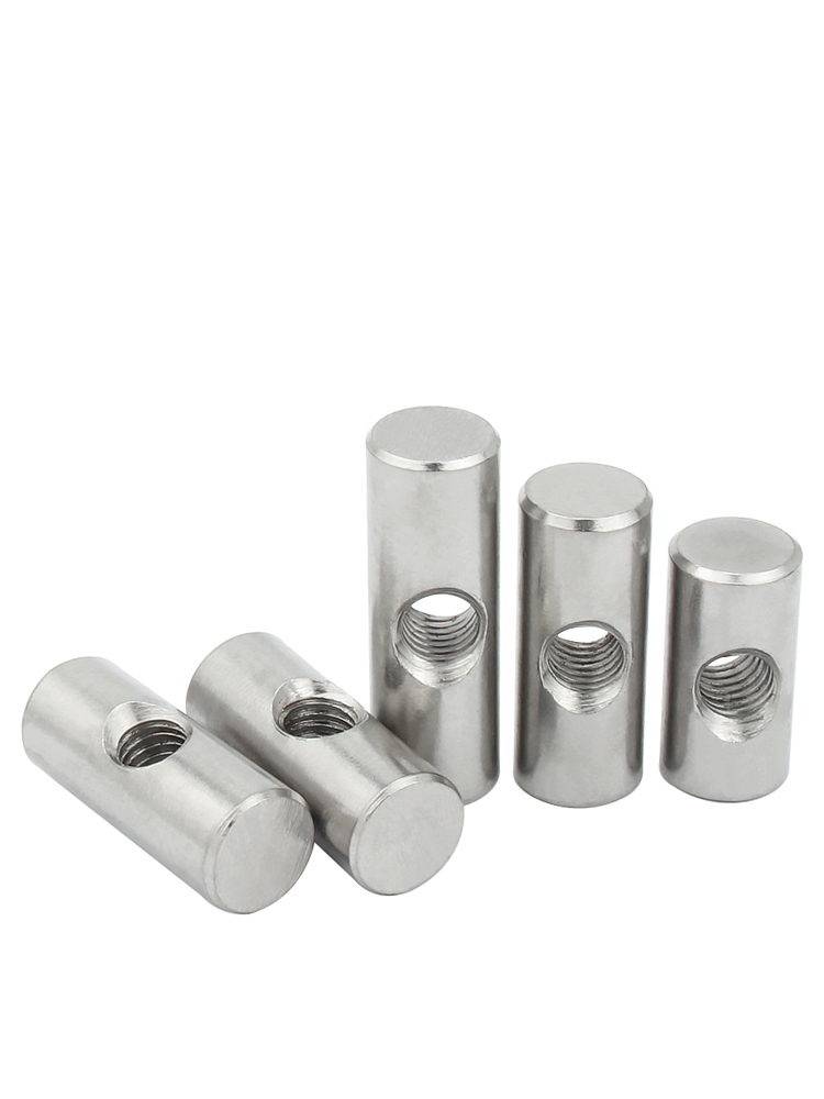 Pantillo cilíndrico de acero inoxidable 304, orificio transversal, conexión preincrustada, tuerca de martillo, tornillo hembra de martillo heterosexual M4M5M6 image 4