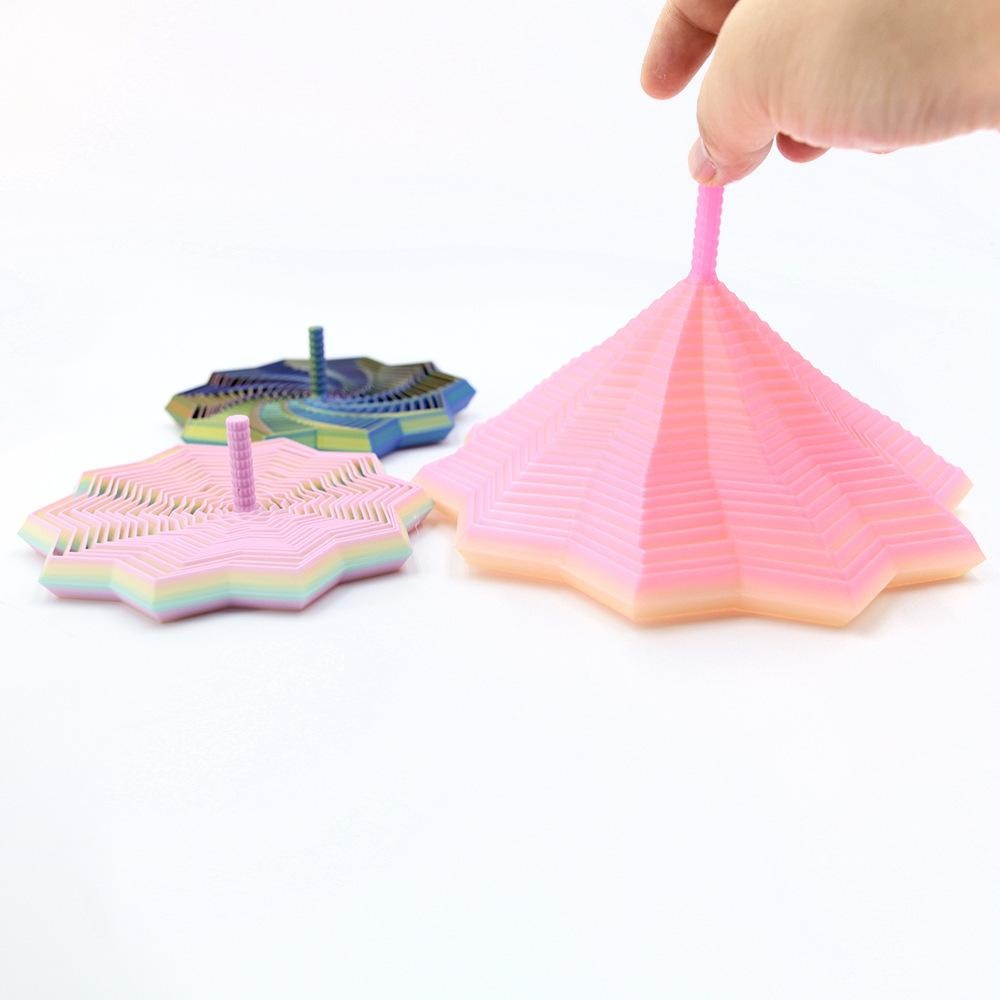Ilusión visual transfronteriza descompresión torre de rábanos impresa en 3D juguetes de puzzle para niños espiral poligonal gran tecnología negra completa