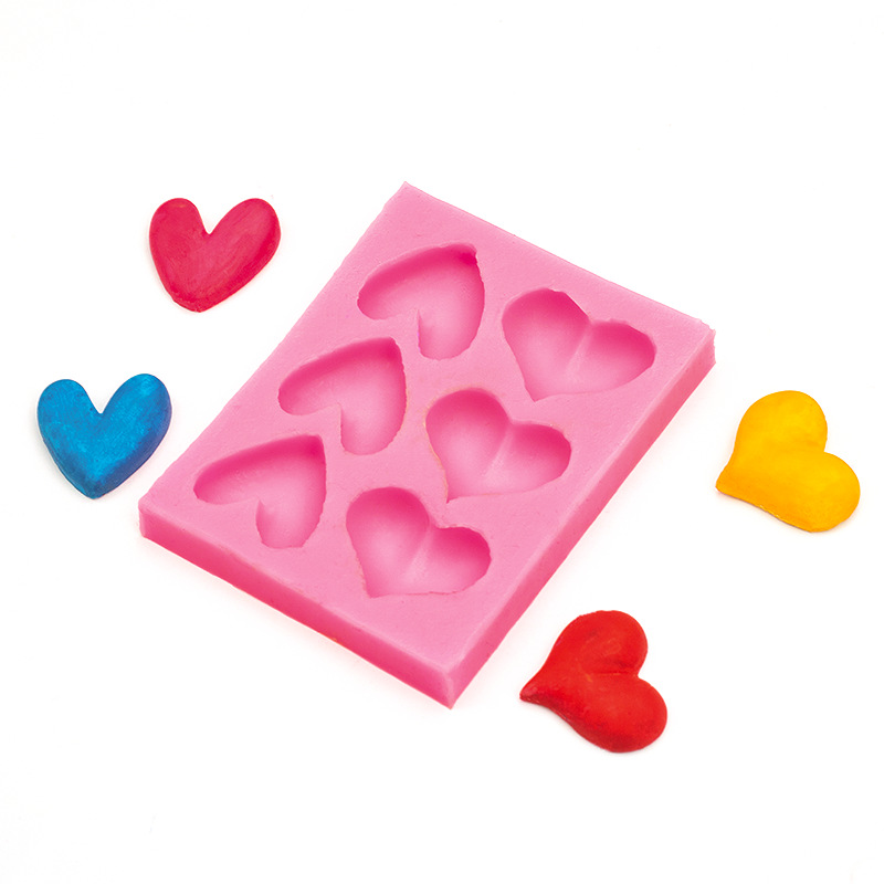 En forma de corazón amor mousse pastel al por mayor molde de silicona para hornear molde de chocolate DIY conjunto de dos piezas