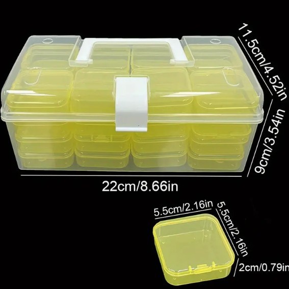 Nueva anti-oxidación caja de almacenamiento de plástico transparente portátil de gran capacidad a prueba de polvo collar pendientes caja de joyería de acabado