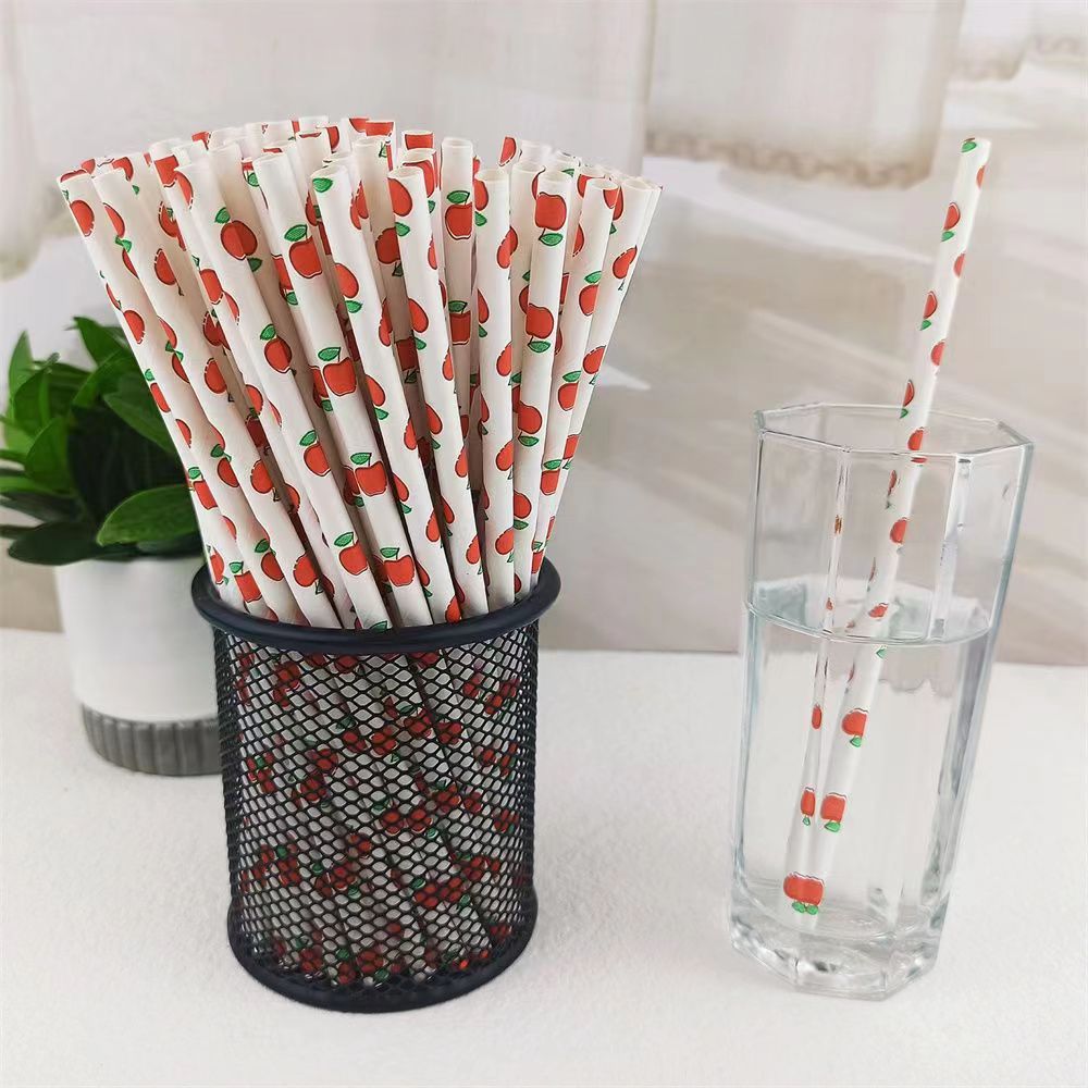 Gran cantidad en stock paja de papel desechable al por mayor paja de papel degradable paja de fruta