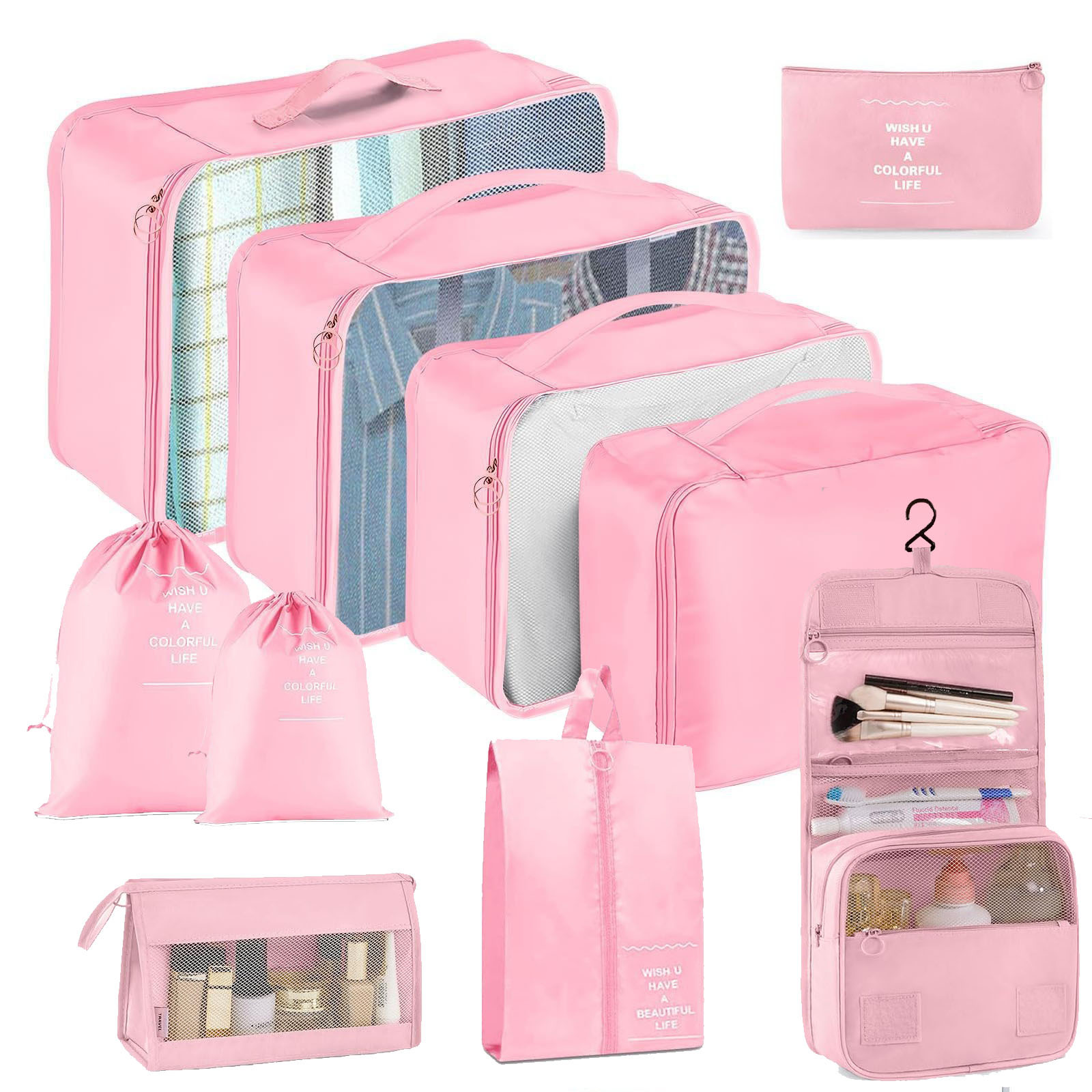 (세안과 메이크업 10종 세트) 핑크