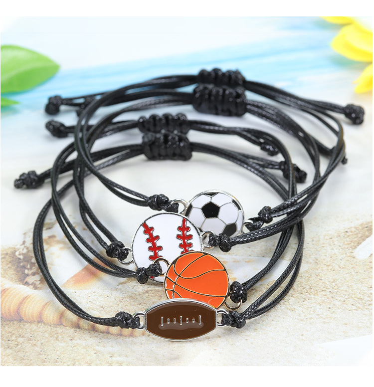 Simple Style Basketball Football Alloy Enamel Unisex Bracelets 1 Piece