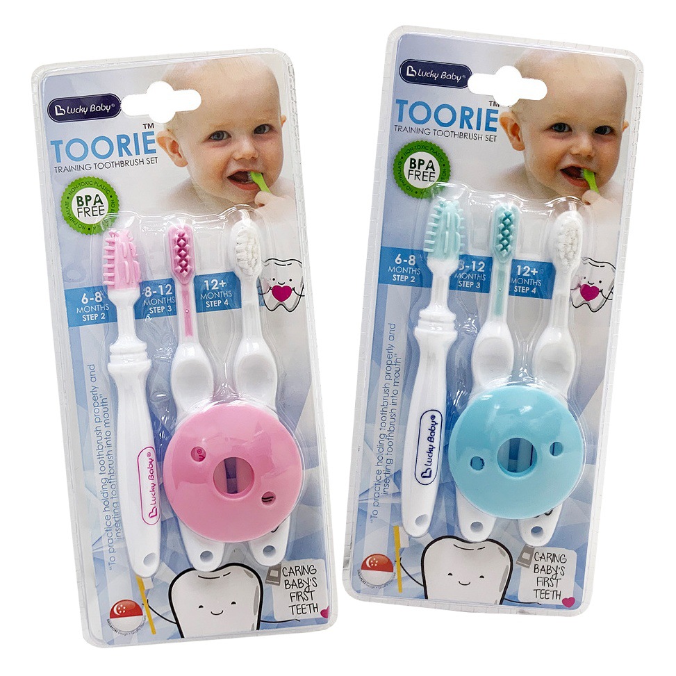 Baby Toothbrush Baby 1.2.3 Stage Teeth Brush Baby Baby Toothbrush Silicone Soft Hair Children Toothbrush Combination