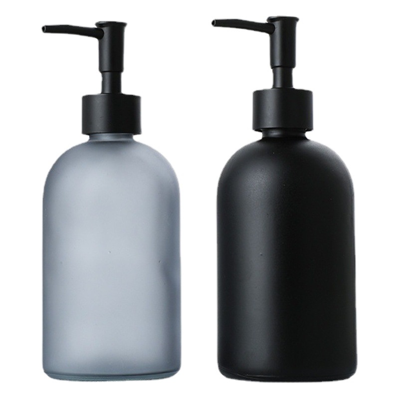 Esmerilado de gran capacidad Hotel B & B desinfectante de manos de vidrio sub-botella hogar prensa loción Gel de ducha botella vacía