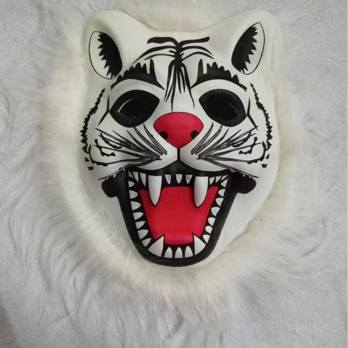 Máscara EVA con borde de piel animal, tigre, león, leopardo, para Halloween y ferias, venta caliente de fábrica