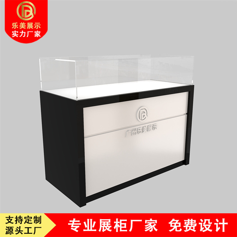 展厅经典奢侈金银珠宝展柜带玻璃罩 黄金饰品玻璃独立展览柜