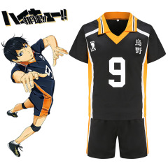 バレーボール少年cos服烏野高校日向翔陽影山飛雄コスプレ服全員ユニフォーム現物