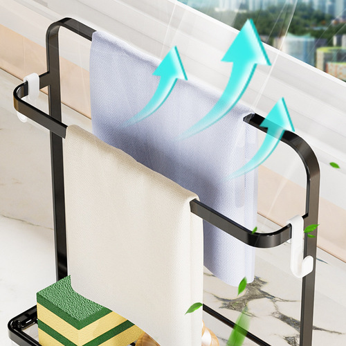 【Dropshipping】Kitchen Storage Sponge Drain Rack, Pouch-Style No-Drill Wall Mount Drainage Rack for Dish Towels and Dish Sponges