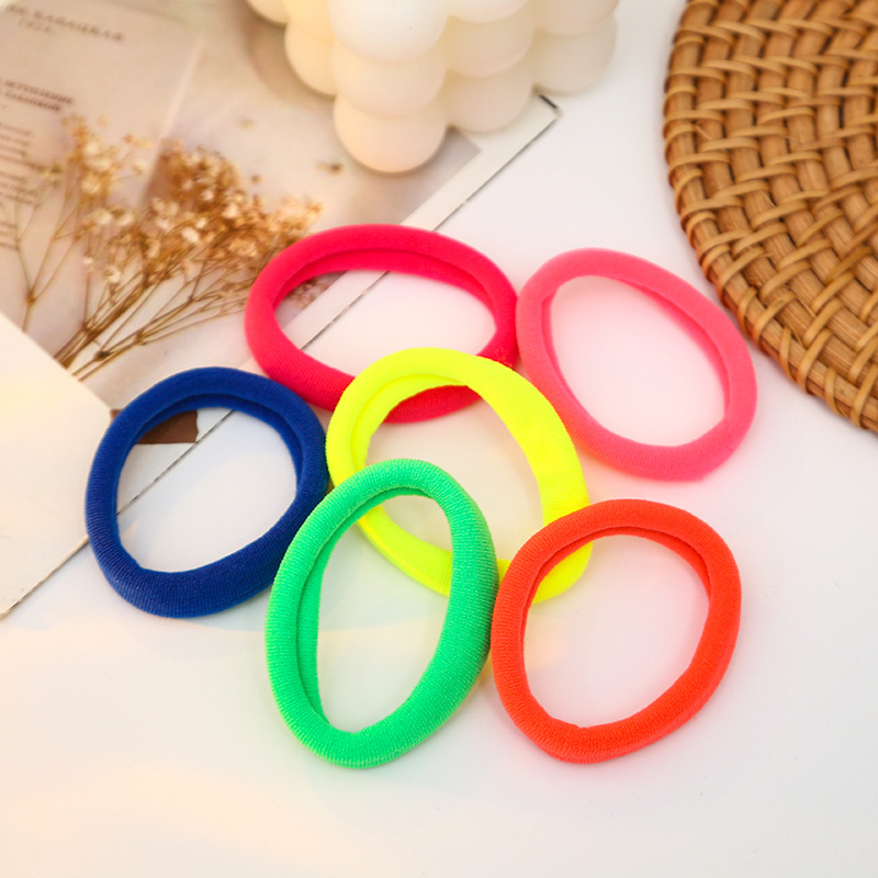 Ventas transfronterizas directas coreanas de alta elasticidad de color sólido no dañan la cuerda de cabello 72 bolsas de tarjeta de clavos sin costuras anillo de toalla anillo de cabello