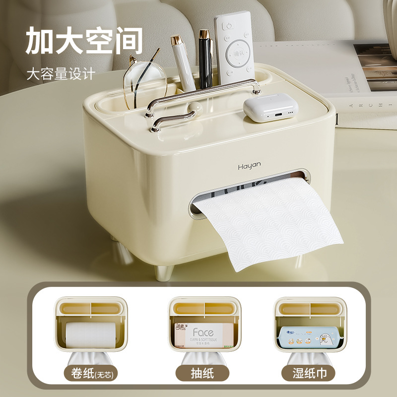 Caja de toallas domésticas sala de estar de lujo de alta calidad de escritorio de cabecera de cama control remoto multifuncional decoración de mesa de té almacenar caja de extracción