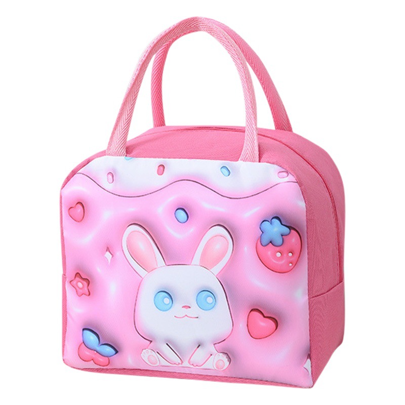 Bolsa de almuerzo de dibujos animados 3D bolsa de aislamiento térmico portátil para niños bolsa de almuerzo de dibujos animados lindo de tela Oxford bolsa de almuerzo de Estudiante