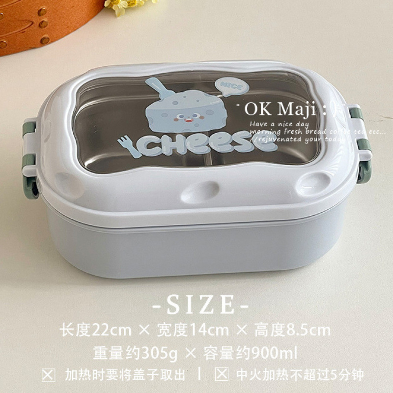 食品級ステンレス弁当箱女性高颜値保温弁当箱電子レンジ加熱弁当箱蓋付きサラリーマン|undefined