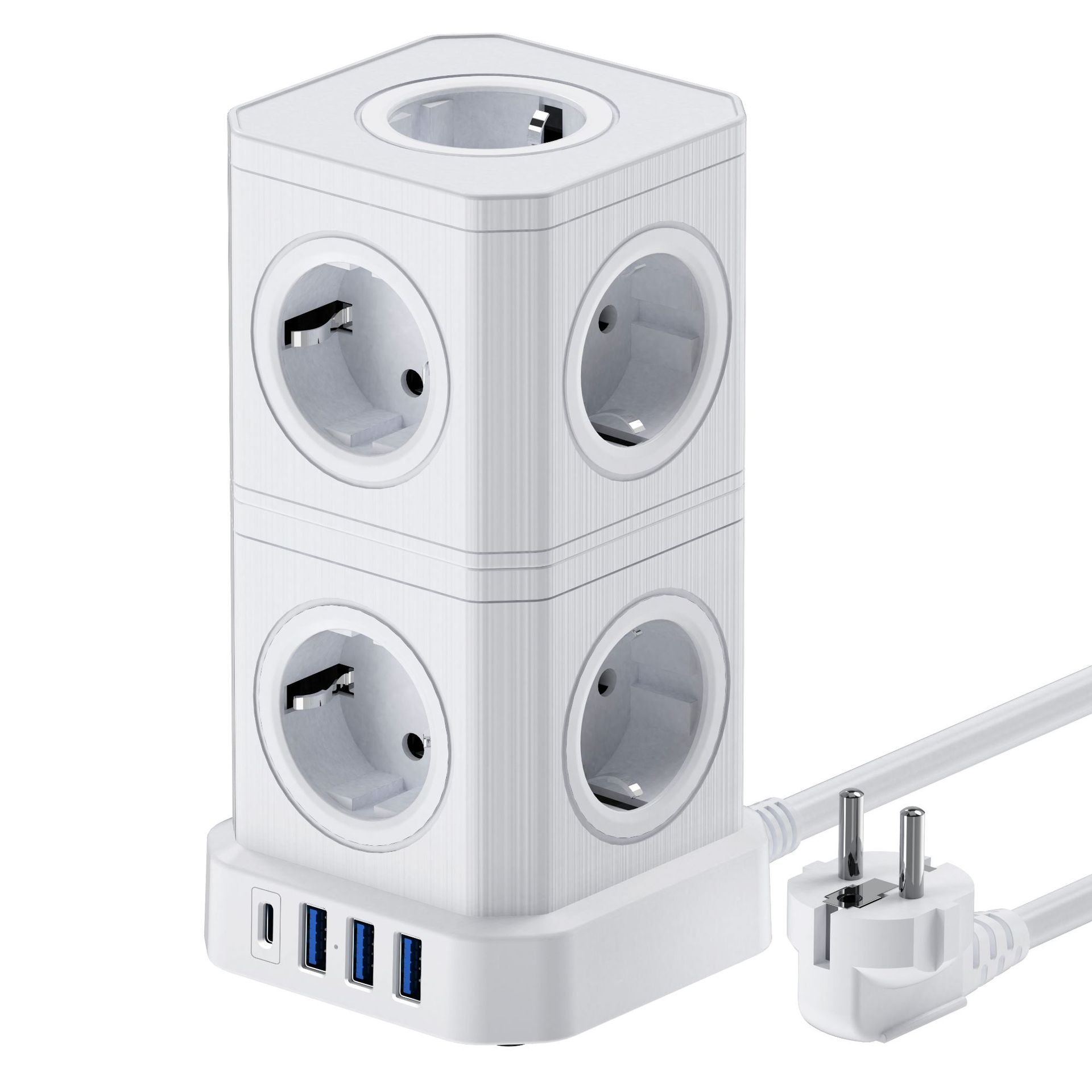 多功能可拆卸携带欧规立式插座大功率排插插线板带PD20W快速充电