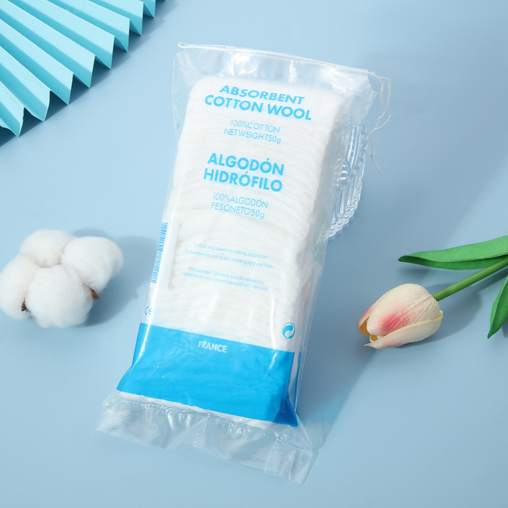 Transfronterizo bolsa plegable algodón cosmético bordado de viaje algodón cosmético húmedo limpio y grueso algodón cosmético de eliminación de pelo