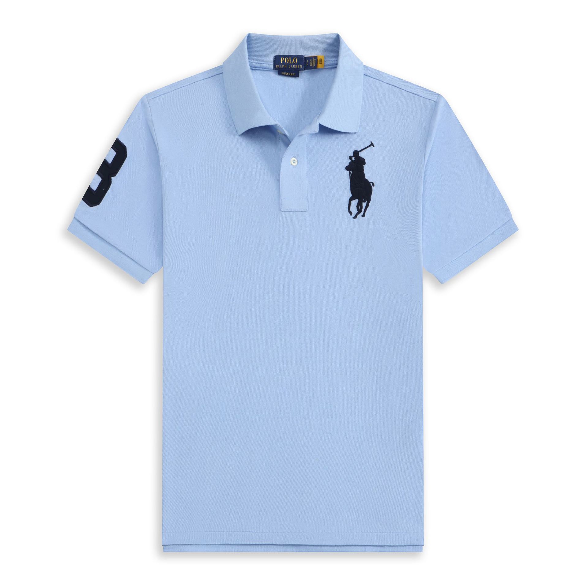 POLOWALK hombre logotipo marino bordado polo con solapa de verano nuevo RL suelto casual camiseta de manga corta