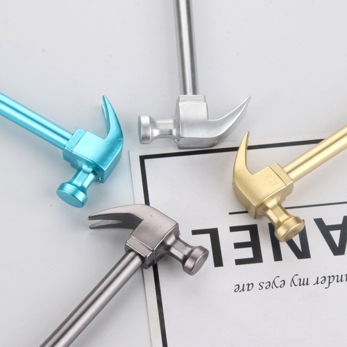 Cartoon creative stationery imitation metal color hammer gel pen simple black water-based pen student fun prizes wholesale