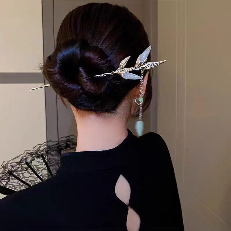 タッセルフラワーヘアピン女性のための新しい中国風のハイエンドニッチ古代スタイルのヘアピンヘアピン韓服チャイナヘアアクセサリー|undefined