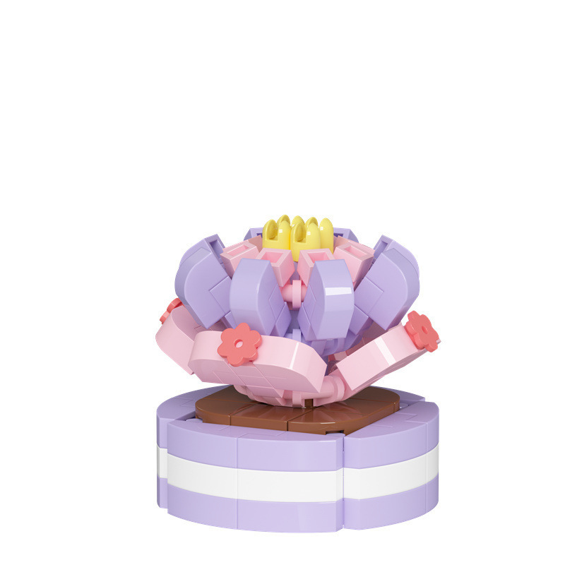Compatible con ledo carne plantas de flores altas cactus en maceta bloques de construcción ensamblaje juguetes adornos regalos del día del maestro al por mayor