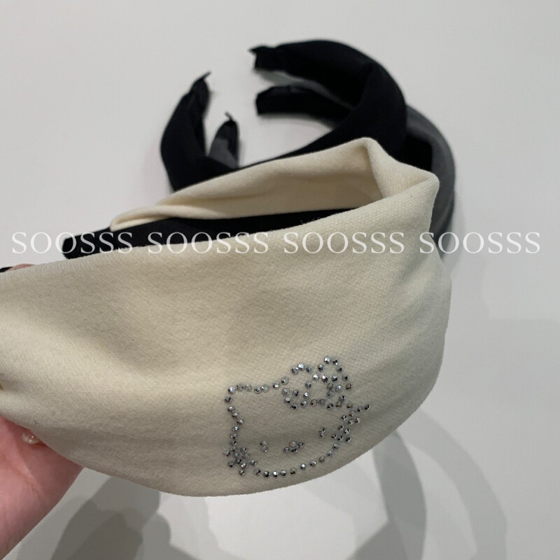 Soosss可爱烫钻kitty猫宽边发箍显脸小y2k辣妹发饰头饰洗脸头箍女|undefined