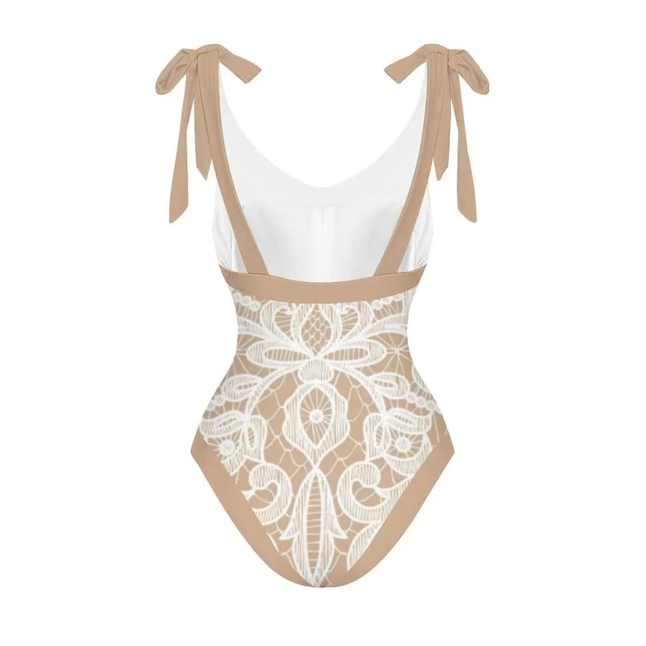 210g Weight Sleeveless Sleeve Length Nylon, Polyester Fabric Type Regular Top Length One-pieces Tops Type 2 Pieces Set Quantity Swimming Pool Occasion V Neck Neckline Slim Fit Type Printing, Solid Color Pattern Women's Gender Classic Style Style Women's Classic Style Printing Solid Color 2 Pieces Set One Piece Swimwear 12