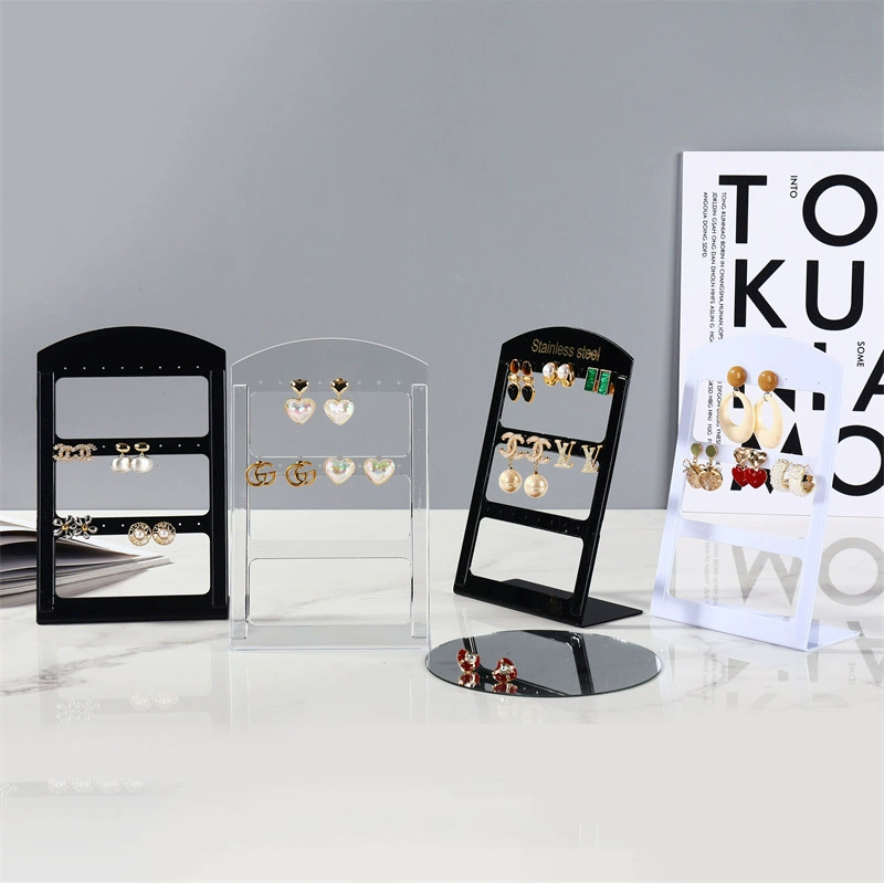 24-луночная трехслойная полая стойка для серег, акриловая стойка для хранения серег, оптовая продажа