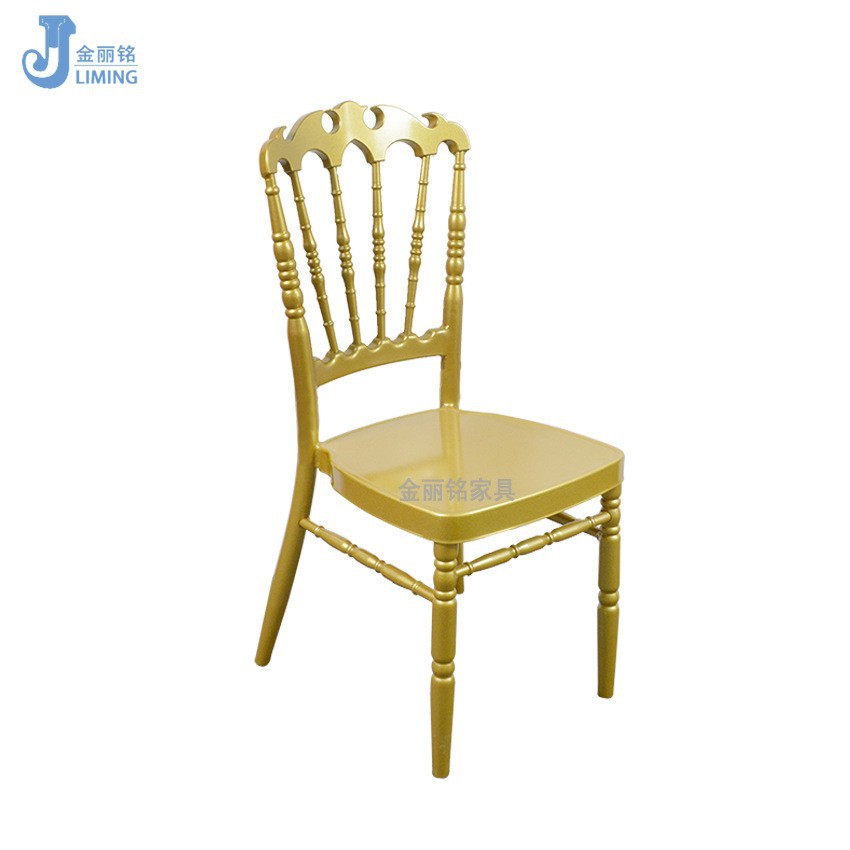 Silla de hotel al por mayor de fábrica Silla de boda de oro Silla de bambú de metal Silla de banquete Silla de Napoleón transfronteriza exclusiva