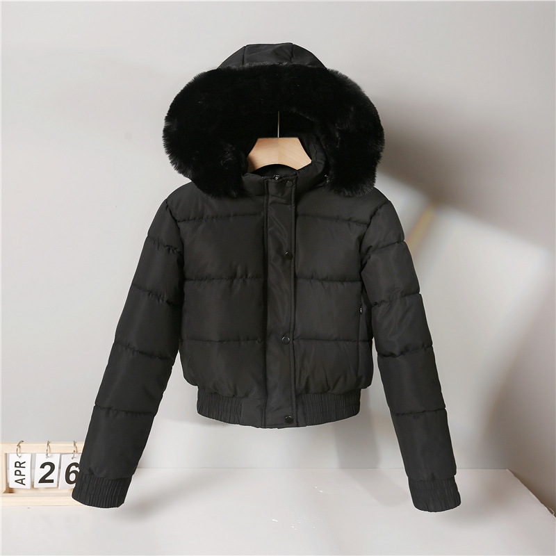 2025 nuevo abrigo de algodón de pluma para mujeres invierno corto de algodón grueso estilo coreano suelto chaqueta de algodón con capuchón pequeña moda