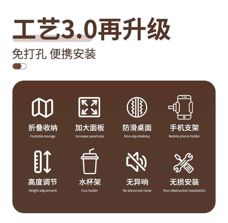 Children's Car-Mounted Small Table Board, Foldable Rear Seat Car Dining Table, Dining Table Stand for Learning