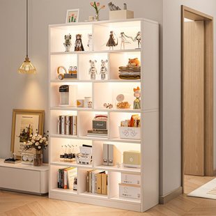 Bookcase Bookshelf Simple Floor-Standing Multi-Layer Living Room Storage Cabinet Bedroom Wall Bay Window Storage Rack Cabinet Storage Cabinet