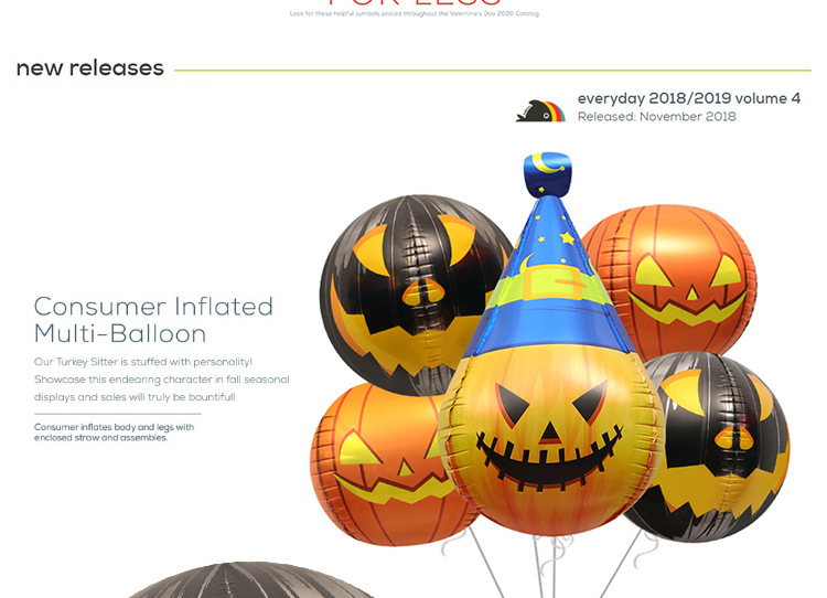 Rekviziti za ukrašavanje prozora za Noć vještica igračke balon 4D trodimenzionalni oblik glave bundeve crtani aluminijski film balon stup_voghion.com