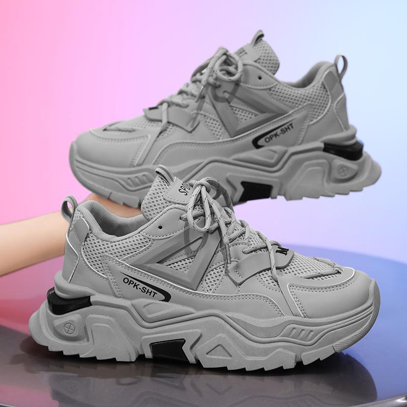 春季新款厚底老爹鞋透气休闲男鞋