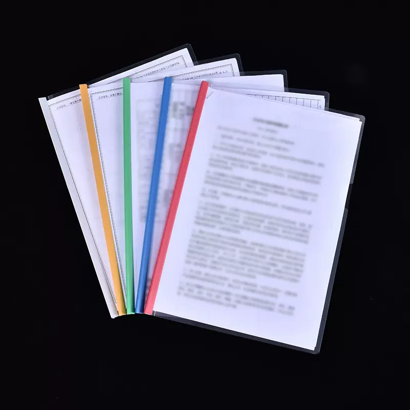 厂家批发彩色抽杆文件夹a4加厚塑料文具夹学生拉杆夹商务资料夹