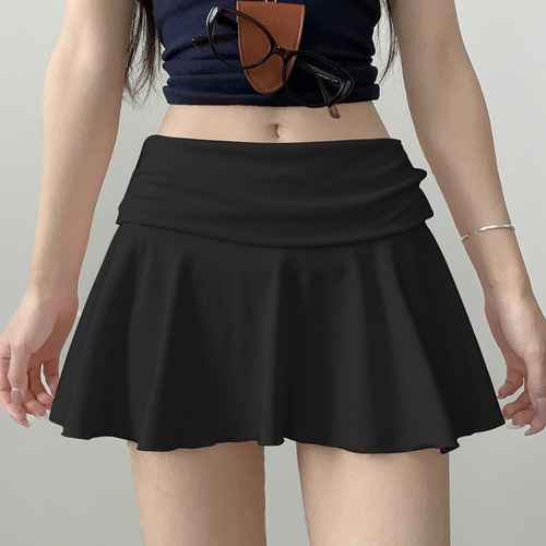 American style sports pure desire skirt women's summer thin slimming spicy girl anti-flash loose A word versatile half skirt 