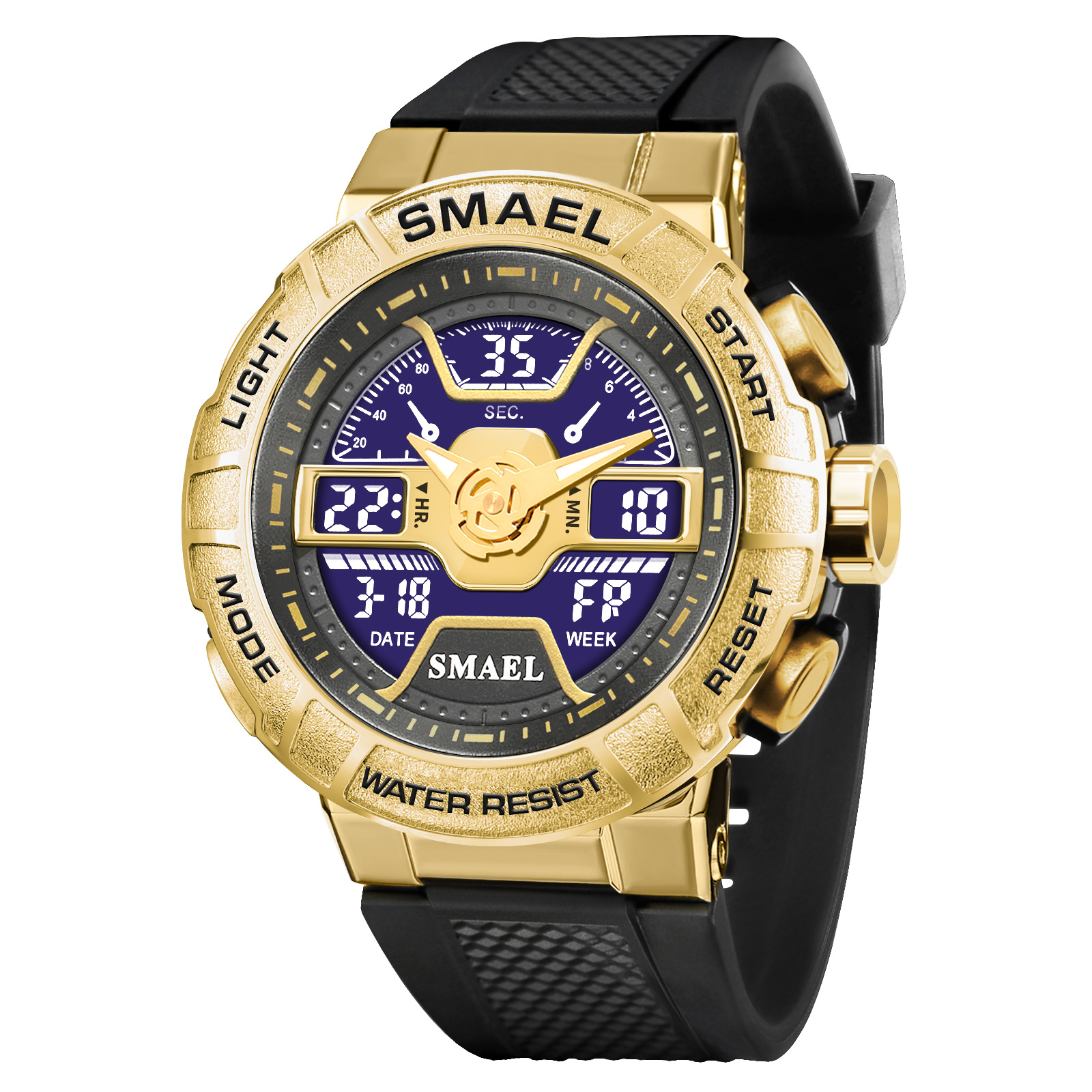 SMAEL Smair 8067 reloj electrónico de los deportes de los hombres redondo reloj de moda luminoso doble multifuncional