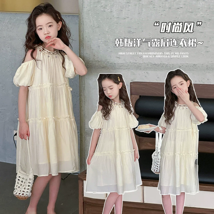 Summer dress, summer clothing, small princess costume, skirt, western style, for teenagers