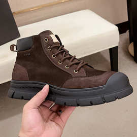 男鞋2026冬季新款真皮加绒保暖马丁靴韩版百搭男士棉鞋户外雪地靴