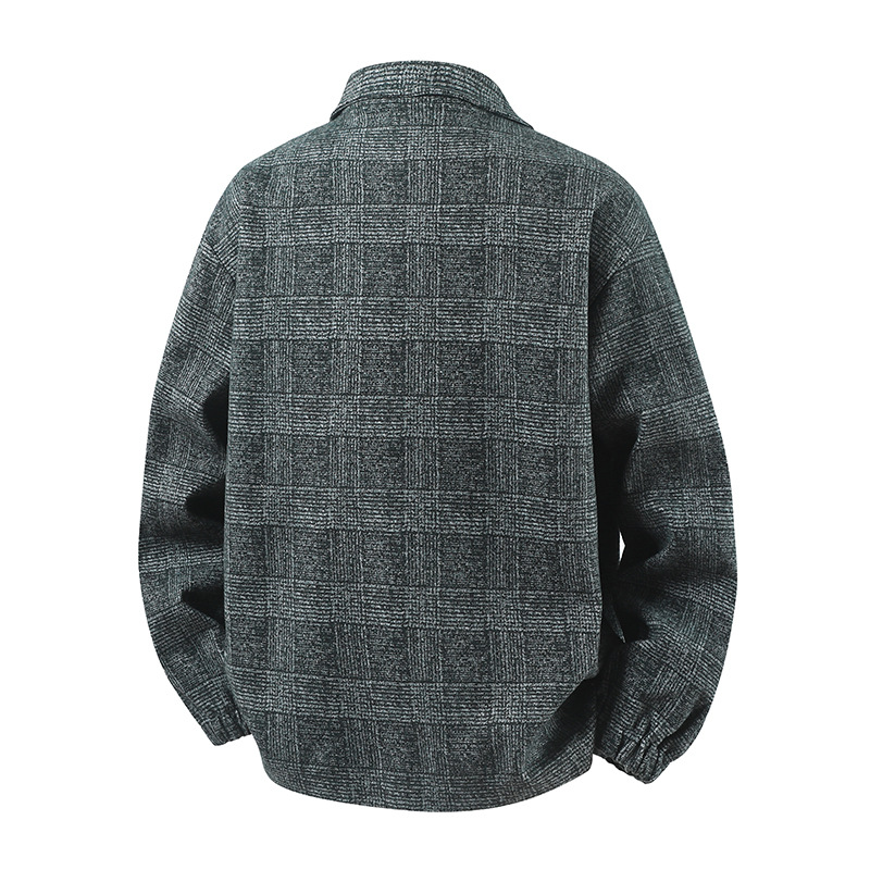 Primavera transfronteriza nueva chaqueta a cuadrícula con solapa hombre otoño al aire libre chaqueta casual de la calle hombre moda tween image 5
