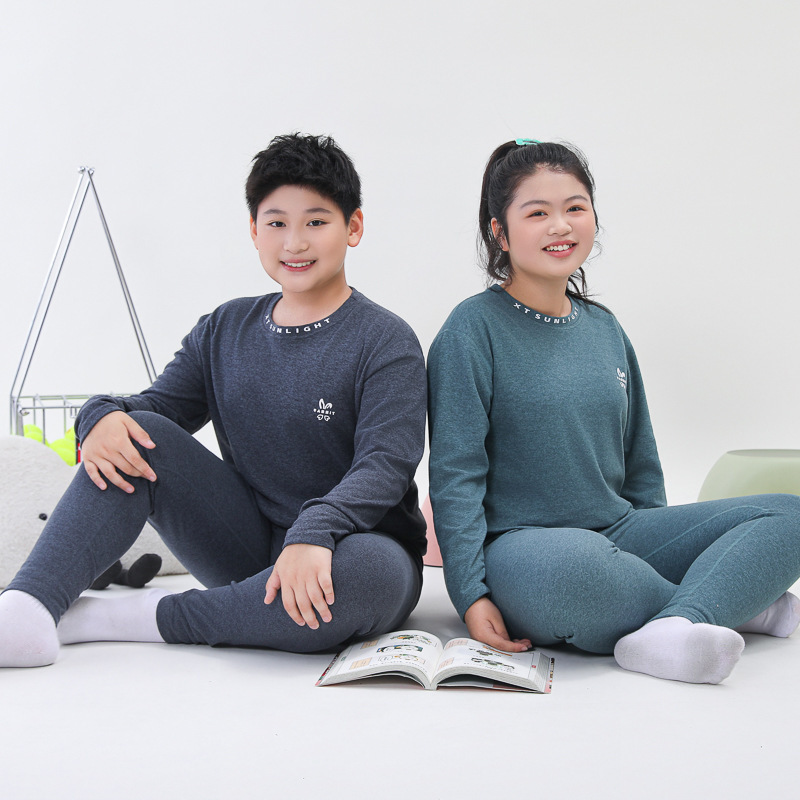 秋冬胖童保暖秋衣秋裤套装加肥加大男女童磨毛内衣中大童打底内衣|undefined