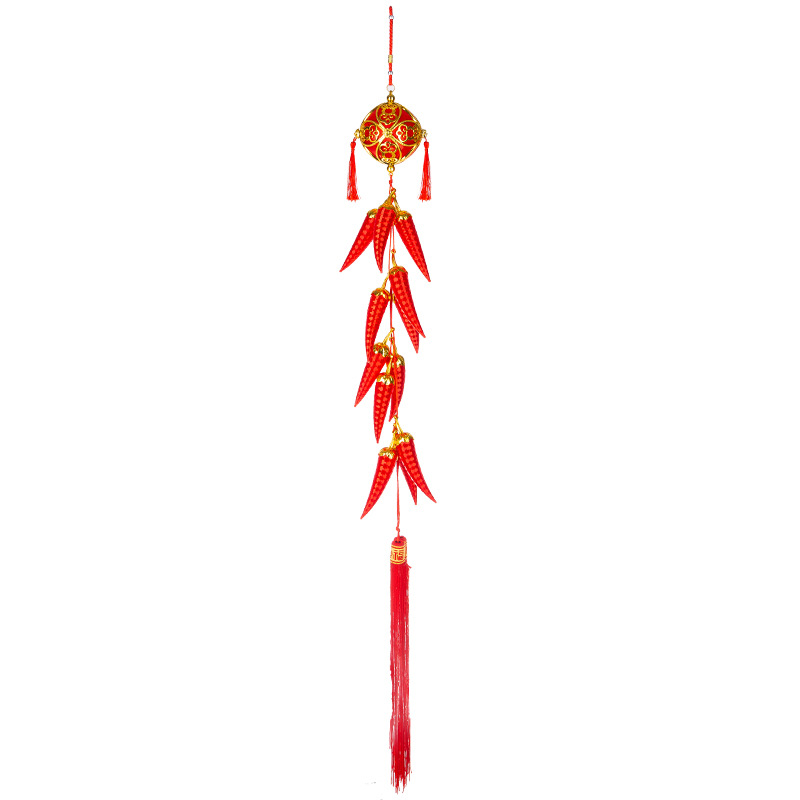 [Fabricante en stock] linterna colgante rojo pimiento caliente cadena linterna al aire libre año nuevo boda inauguración traje borla