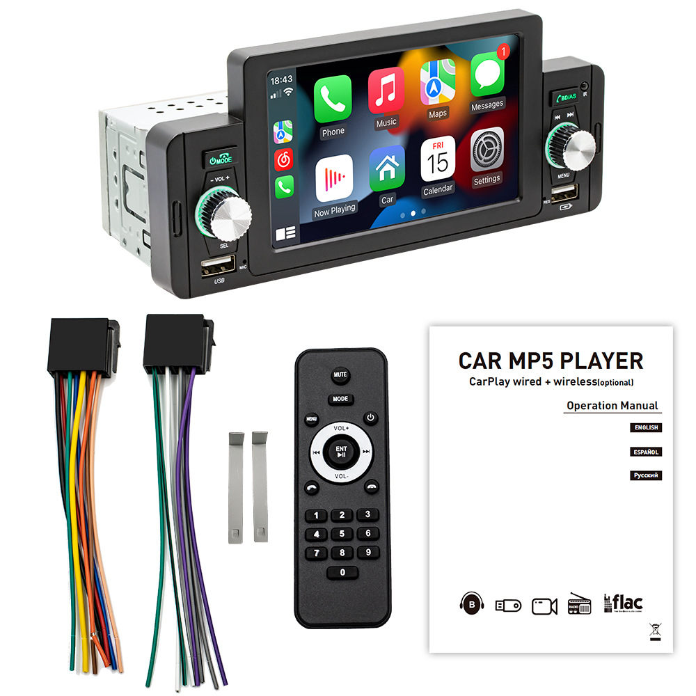 Wired/Wireless carplay coche Bluetooth solo husillo MP5 reproductor Android teléfono móvil de interconexión revertir prioridad